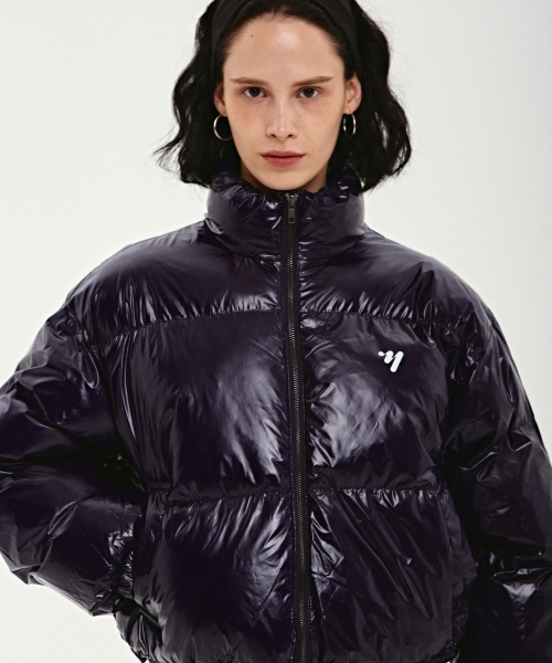 SHINE CROP PUFFER PADDING_NAVY