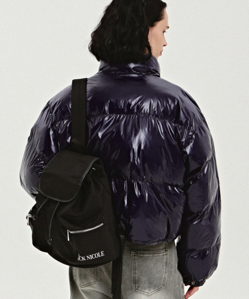 SHINE CROP PUFFER PADDING_NAVY