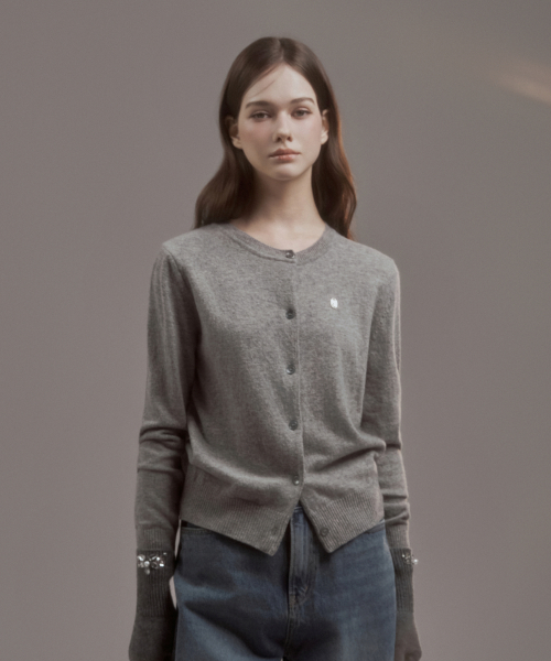 Christie Wool Knit Cardigan - Grey
