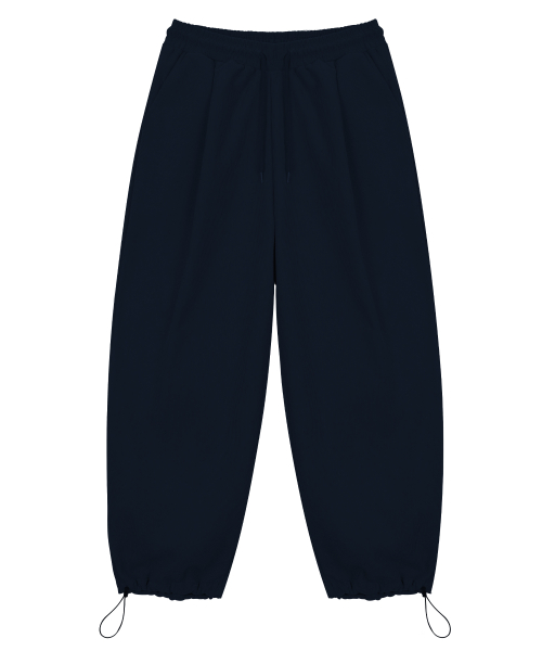 Широкие вельветовые брюки с начесом на завязках (Dark Navy)