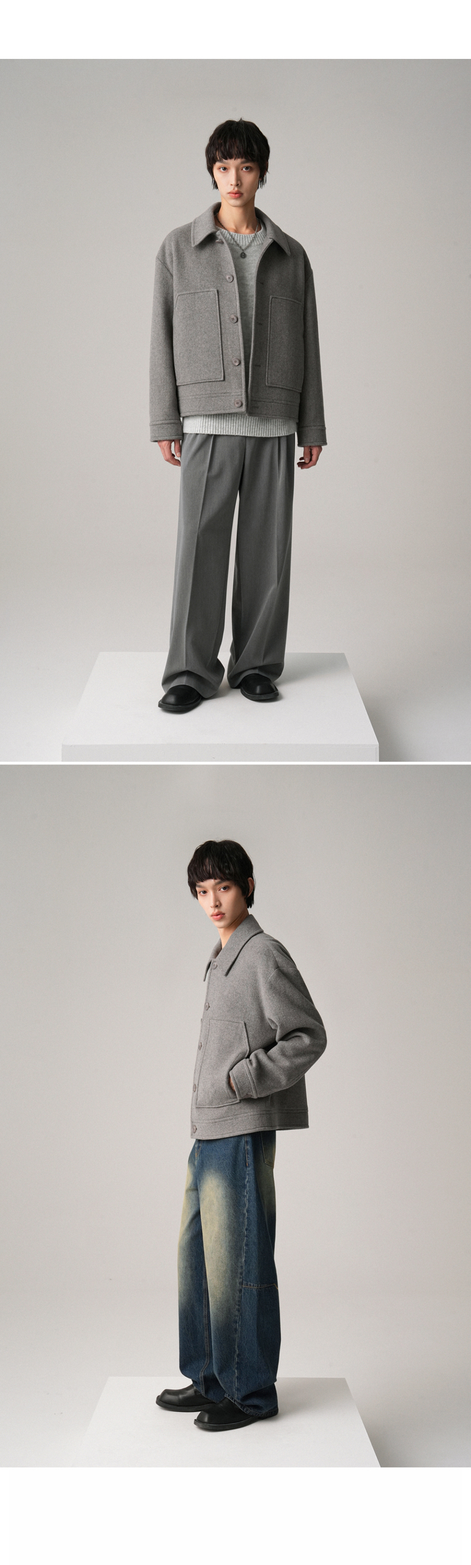 アウターその他 AVANDRESS Modern Wool Collar Jacket NAVY MUSINSA | AVANDRESS Modern Wool Collar Jacket BLACK