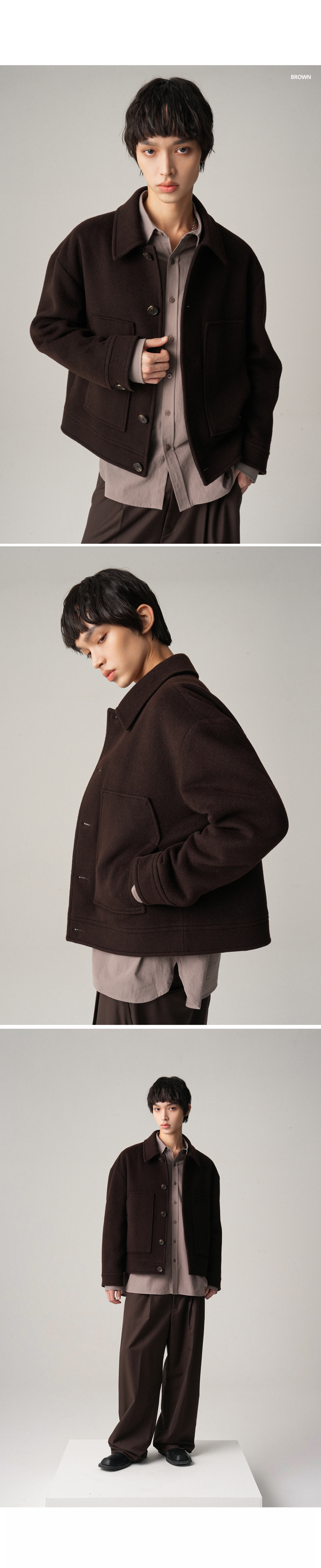 MUSINSA | AVANDRESS Fore Wool Collar Handmade Jacket BLACK