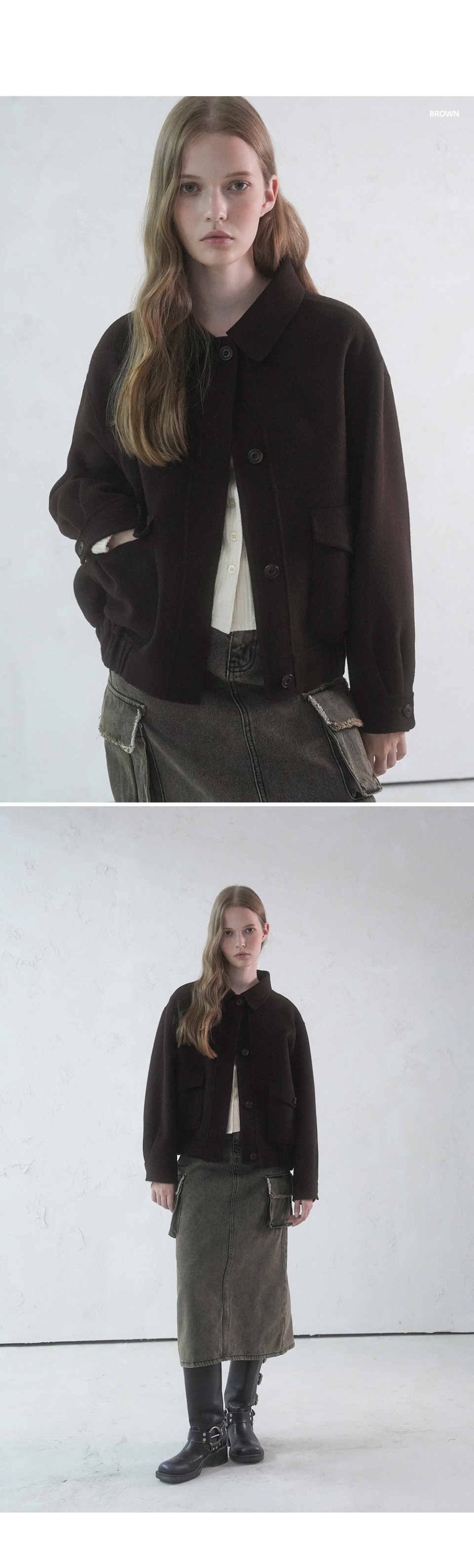 MUSINSA | AVANDRESS Modern Wool Collar Jacket BLACK
