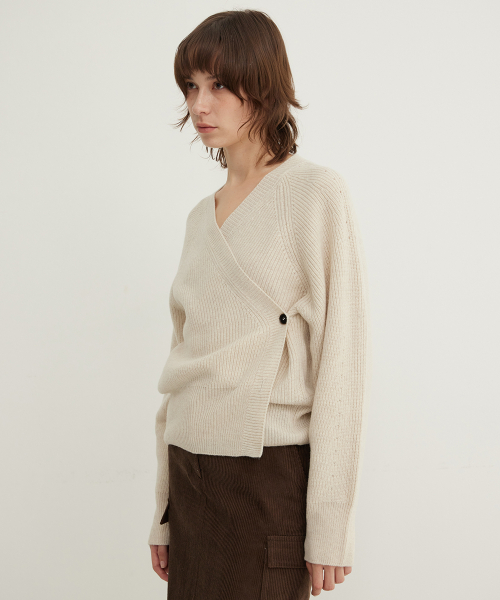 Alpaca Blend Wrap Cardigan_MIST