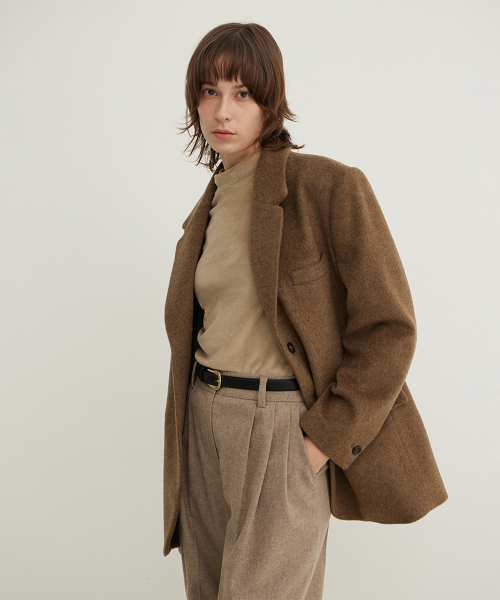 Essential Wool Blazer_BROWN