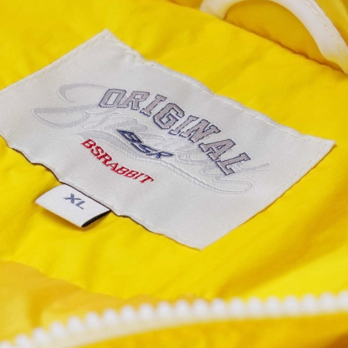 Асимметричный пуховик с капюшоном Yellow