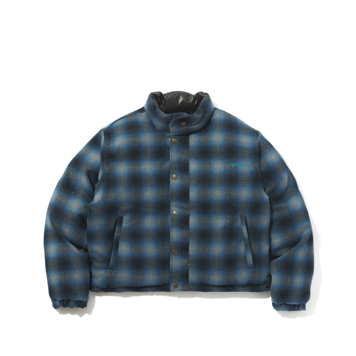 Двусторонний короткий пуховик Drink Sexy Blue Check Navy