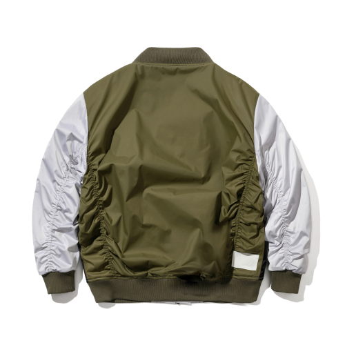 Куртка MA-1 со сборками и двойной молнией Khaki Grey