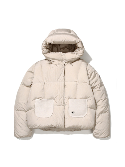 W Teddy Mitten Down — Cream