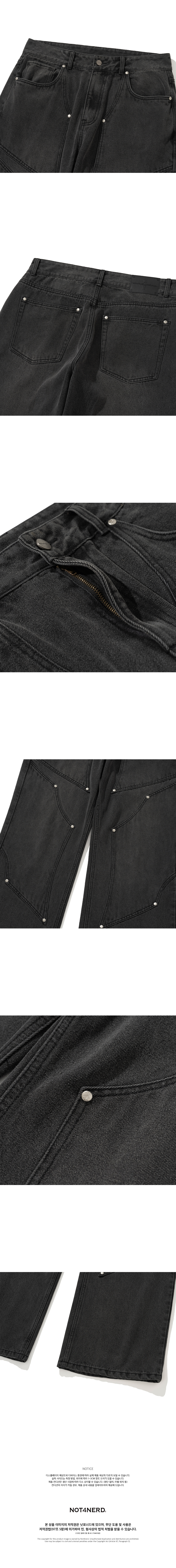 【NOT4NERD】Stud 4 Knee Flare Fit Denim Pants★ 2色 NOT4NERD】Stud 4 Knee Flare Fit Denim Pants☆ 2色 (NOT4NERD