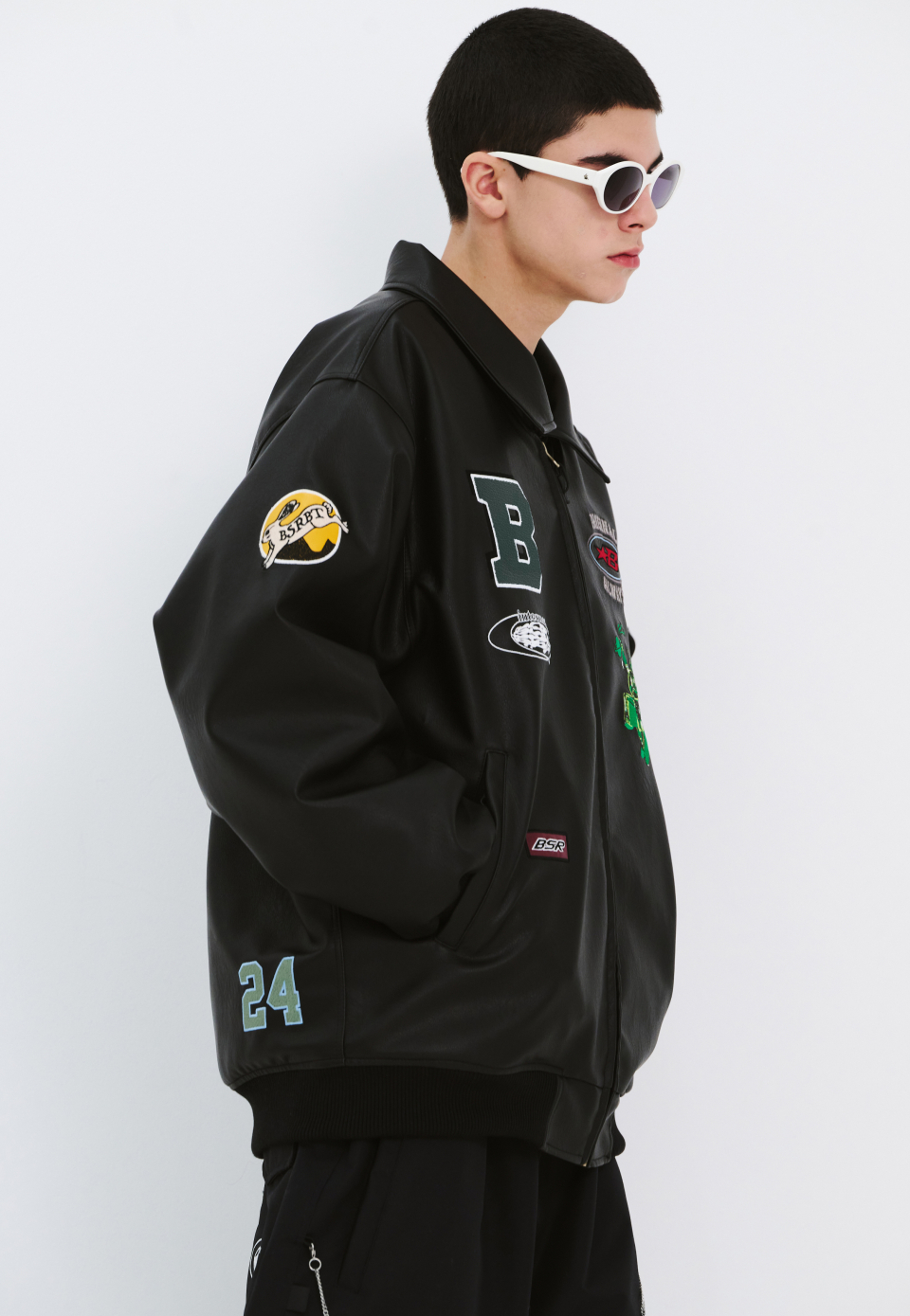 新品未使用 24-25 BSRABBIT JACKET STAR B VARSITY JACKET VINTAGE LEATHER BROWN L 即日発送 土日祝発送 M111 BSRABBIT-2425FW COLLECTION