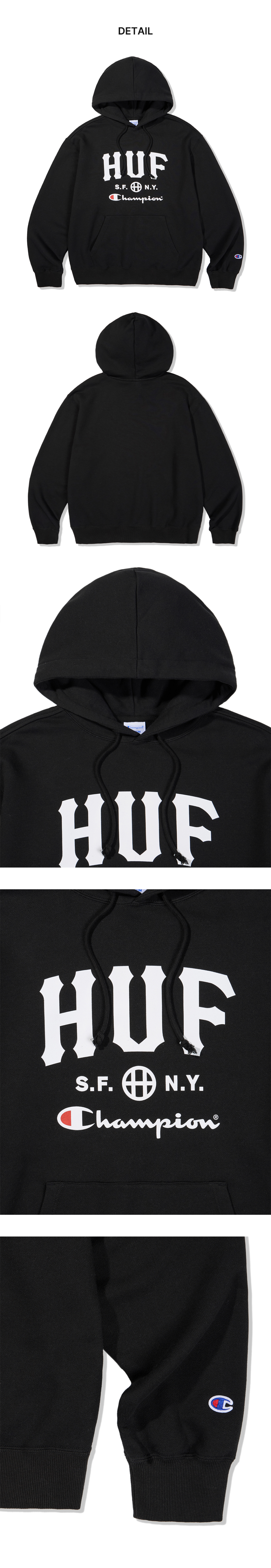 MUSINSA公式 | HUF HUF x CHAMPION SWEAT HOODIE [BLACK]