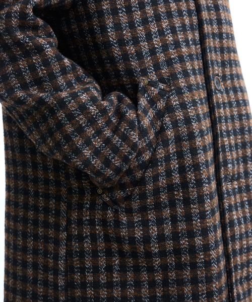 WYATT CHECK BALMACAAN COAT BROWN