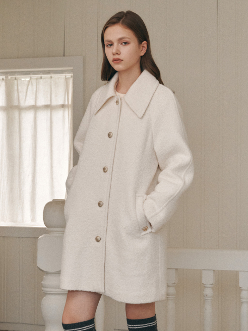boucle single back half coat- U1F41WCT010