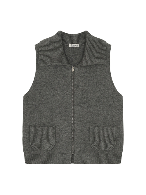 Coat set high neck knit vest- U1F42KVT900