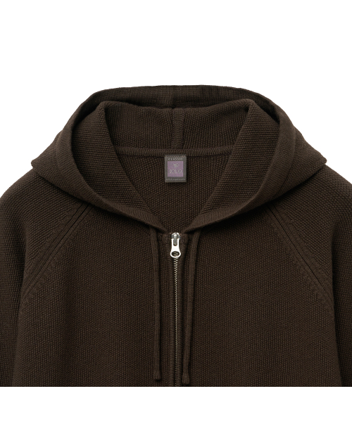 Фактурное худи на молнии, Brown