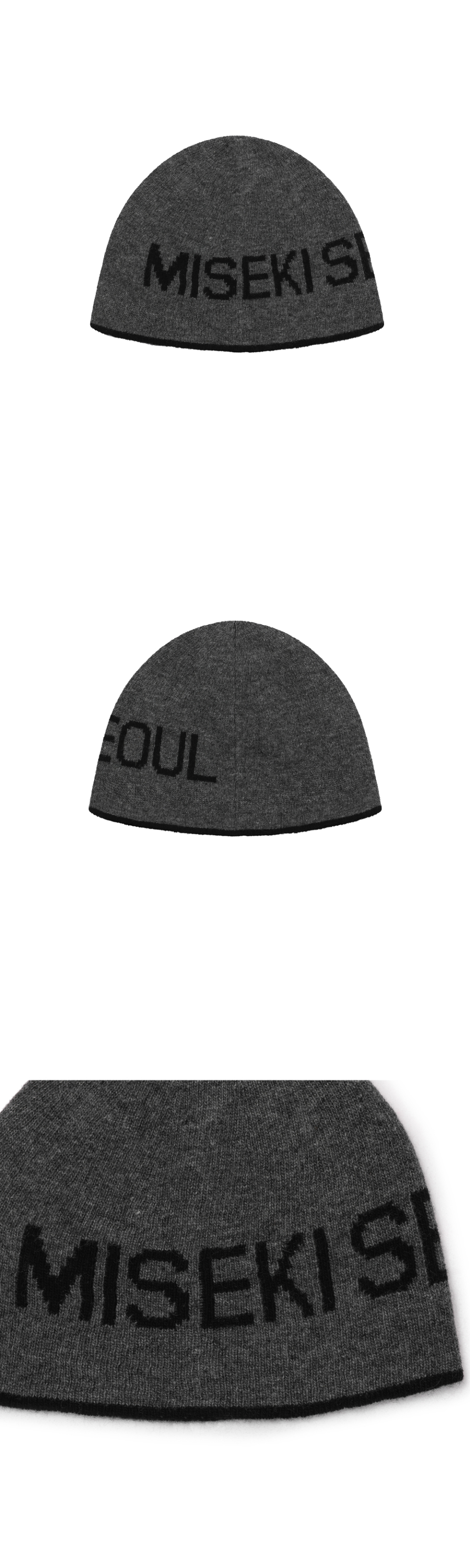 MUSINSA公式 | MISEKI SEOUL Logo knit beanie CHARCOAL