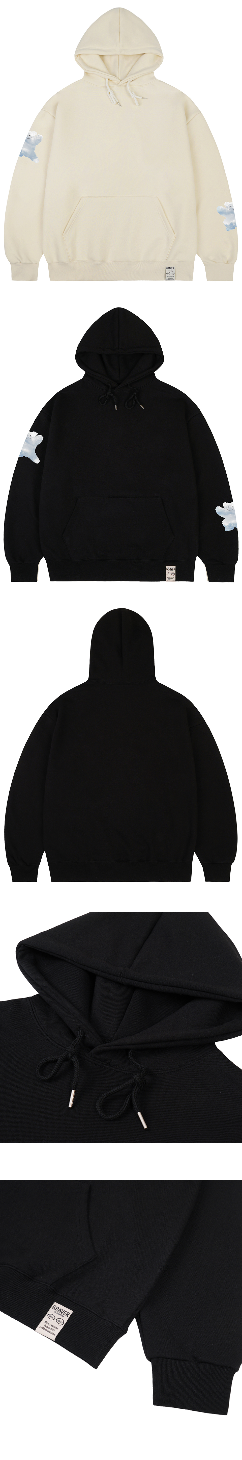 [GRAVER]★24FW★韓国人気★MULTI BEAR SMILE SWEATSHIRT MUSINSA | GRAVER [UNISEX]Multi Bear Smile Hoodie_Black