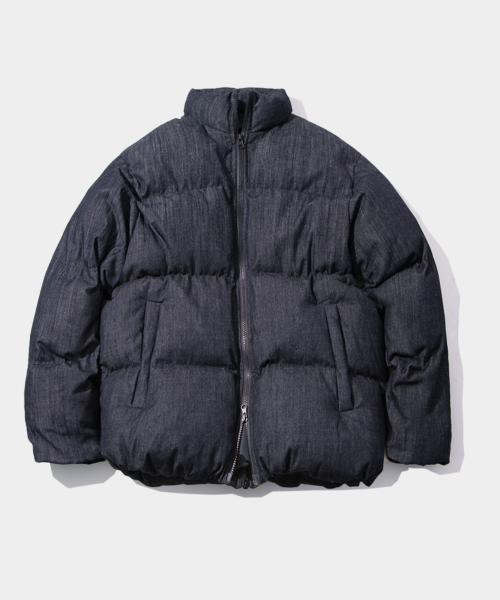 Двусторонний пуховик из денима на завязках Featherless Airy [Blue Denim]