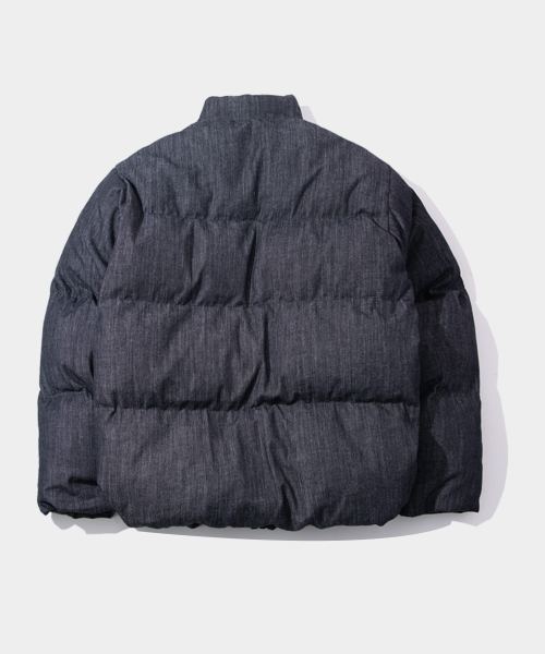 Двусторонний пуховик из денима на завязках Featherless Airy [Blue Denim]