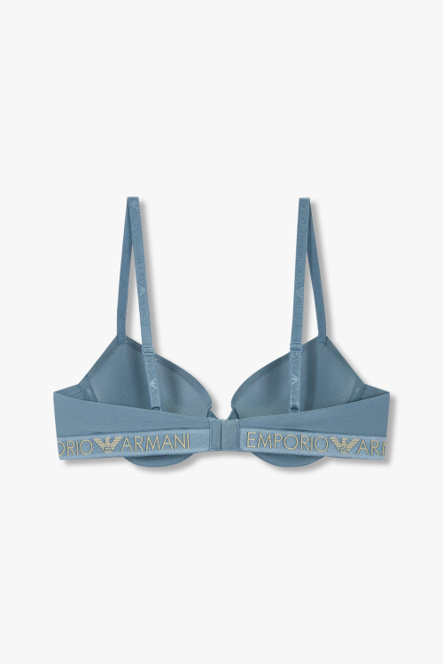 EMPORIO ARMANI UNDERWEAR женский push-up бра с большим лого — Blue 0824385526