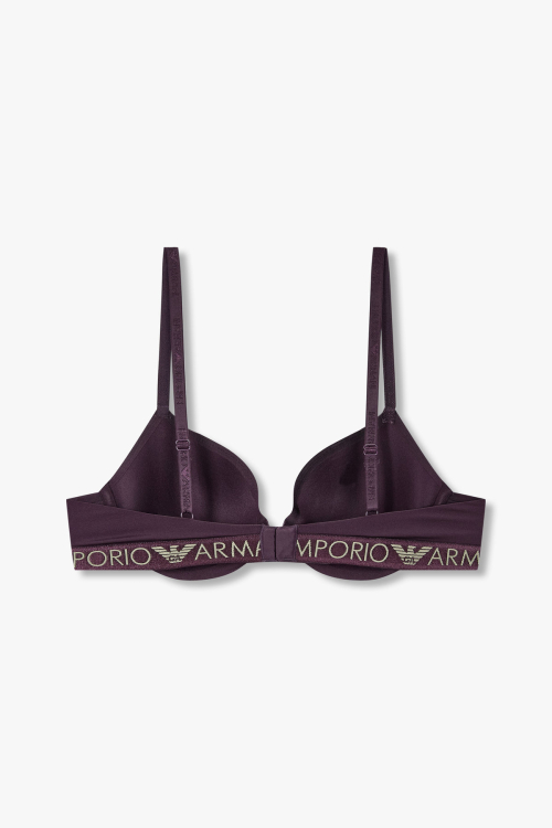 EMPORIO ARMANI UNDERWEAR женский контурный бра с большим лого — Dark Purple 0824384503