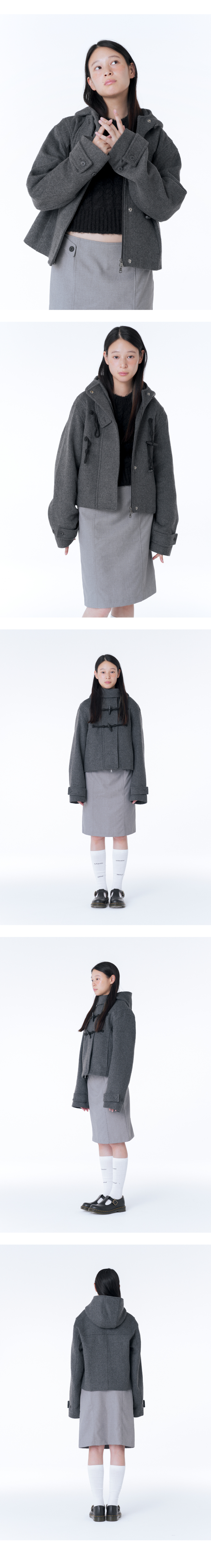 コート [MISEKI SEOUL] Duffle hoodie short coat GREY Shop 미세키서울코트 on Bunjang Global Site - No more Korean