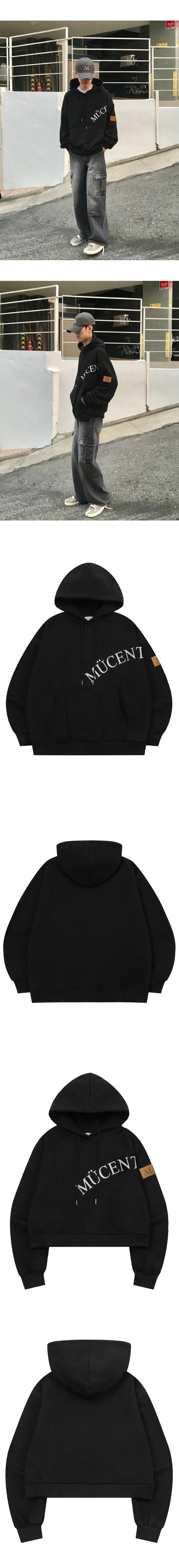 MUSINSA | MUCENT Leather Point Hoodie Unisex (2 Colors)