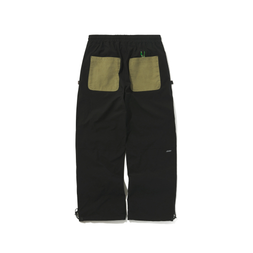 Широкие трек-штаны с 4 карманами, Black, вельвет Beige
