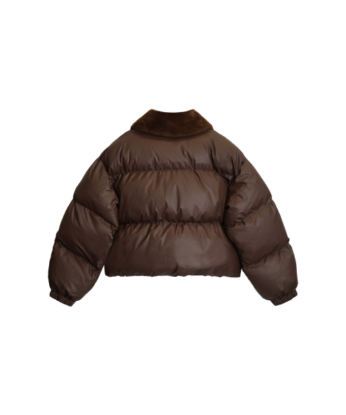 PLUSH FUR COLLAR JUMPER_BROWN