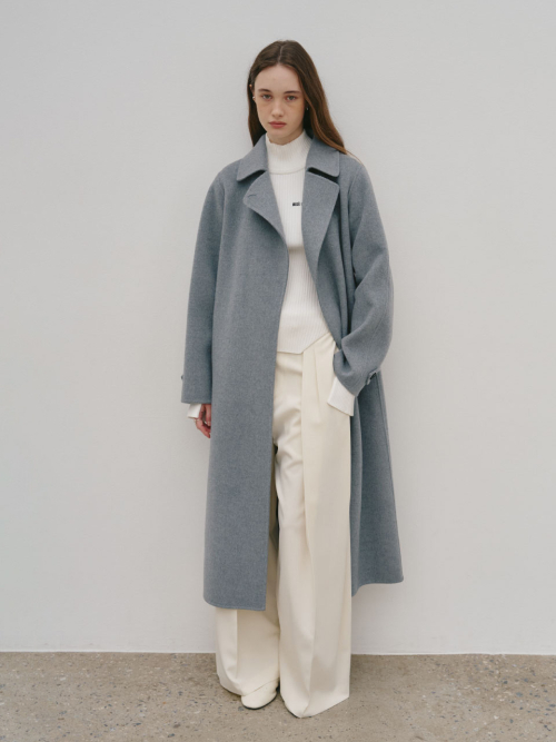 DEVA Minimal Merino шерстяной Handmade шерстяной пальто_серый
