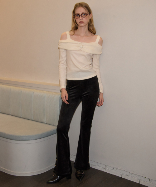 Velvet Boots Cut брюки_ черный
