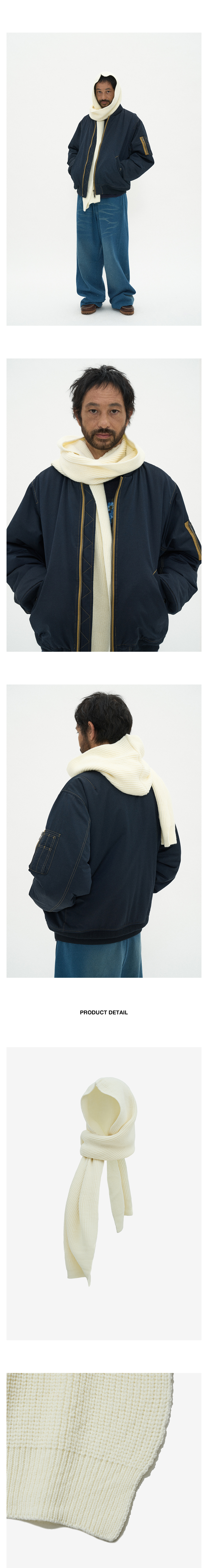 ◇PARTIMENTO◇ Wool Hoodie Muffler Ivory MUSINSA | PARTIMENTO Our Hoodie Muffler Ivory
