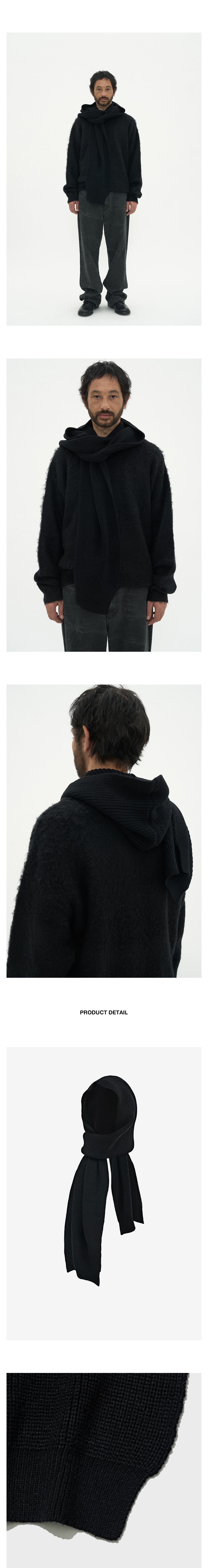 MUSINSA | PARTIMENTO Our hoodie muffler black