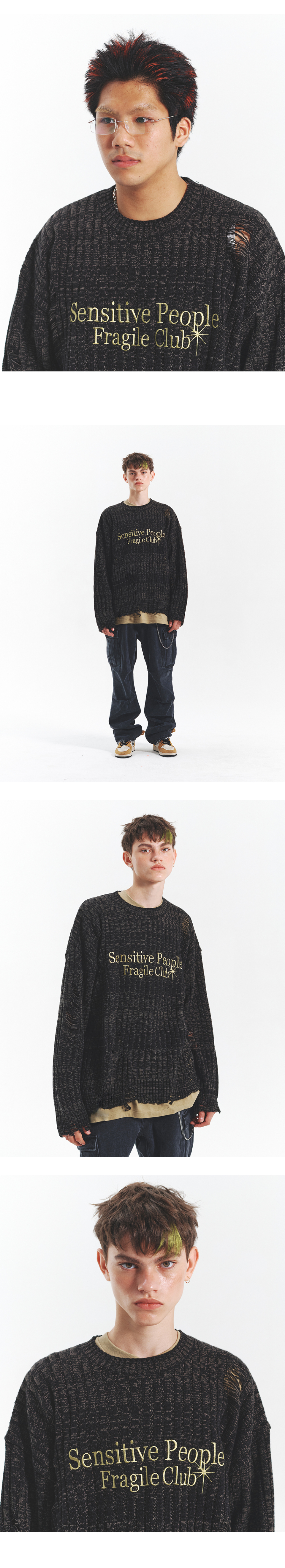 ★MAINBOOTH★Sugary Sweatshirt(BLACK)★正規品/韓国直送料込 SEOUL F.X. BLACK KNIT SWEATSHIRT – SSEOM