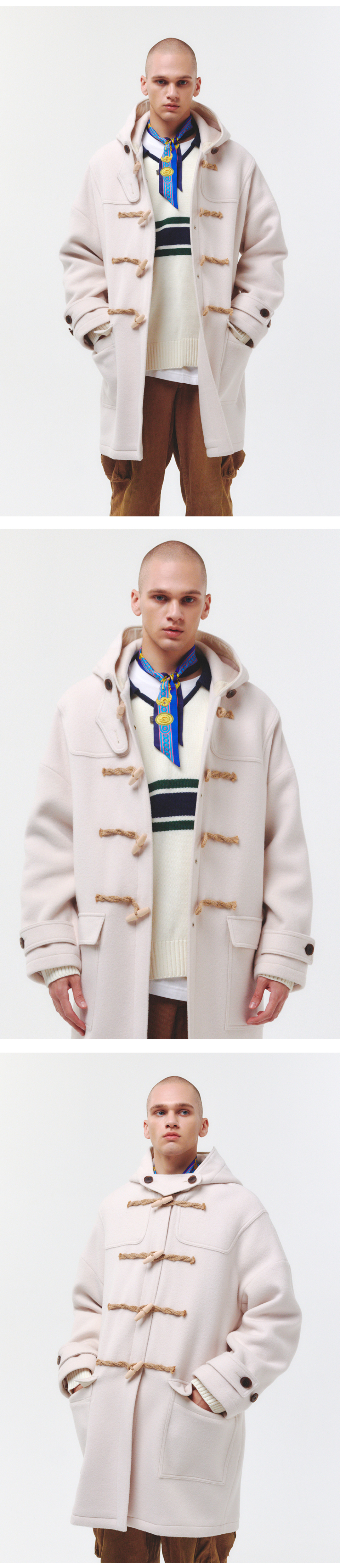 메인부스(MAINBOOTH) [울90%]Oversized Duffle Coat(IVORY