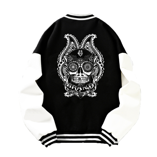 EV скелет-лого Varsity Jacket (Black/White)
