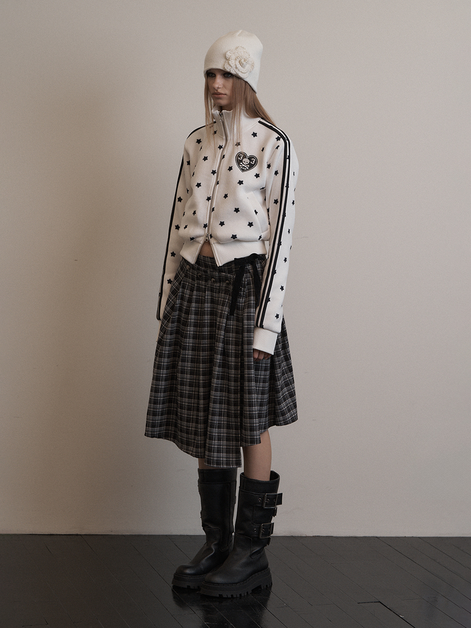 muse .ページ MUSINSA | SETUPEXE CHECK WRAP SKIRT / BLACK