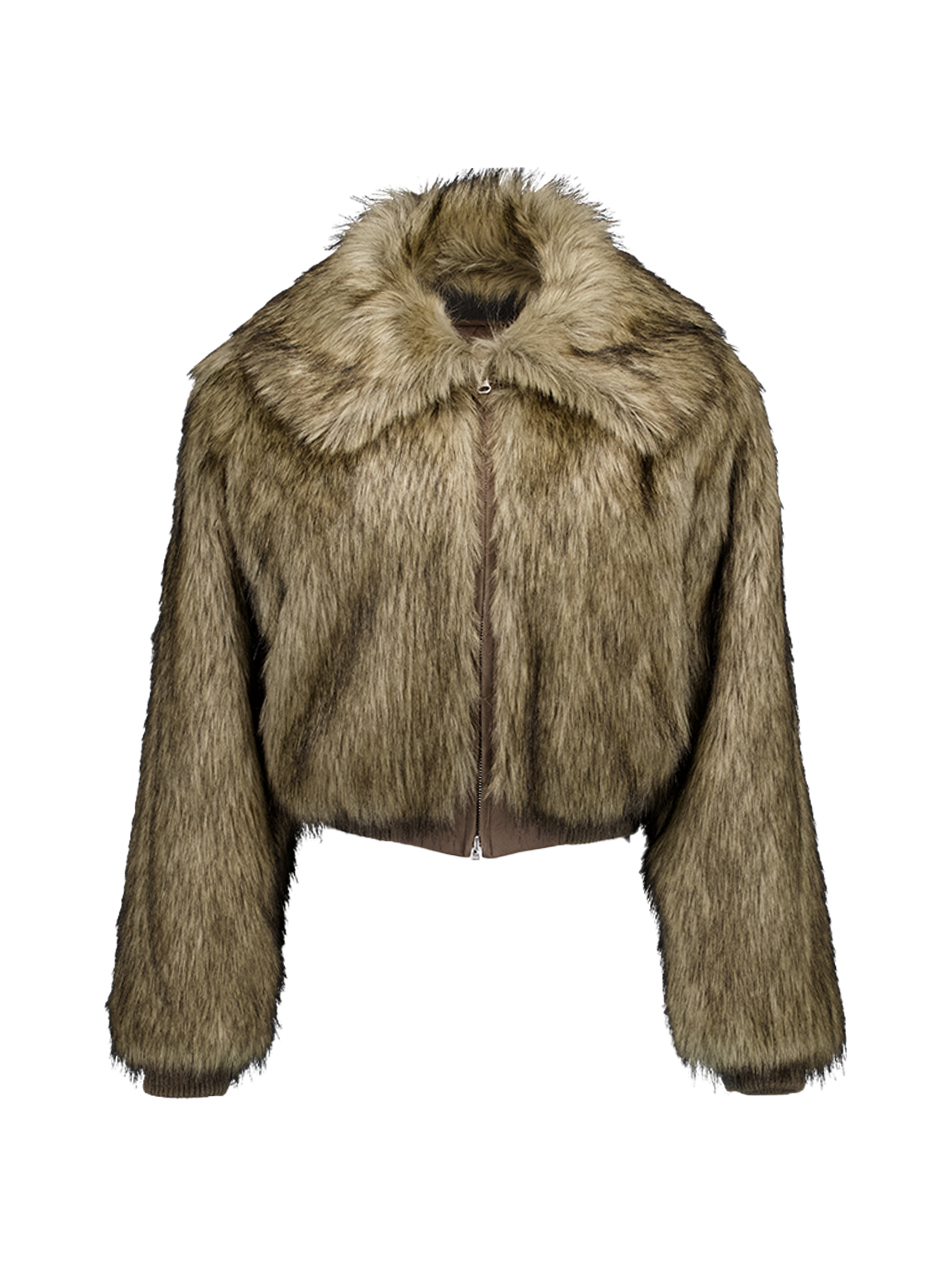 ジャケット・アウター Eaphi ECOFUR SHORT JACKET Eaphi】ECOFUR SHORT JACKET（jacket）