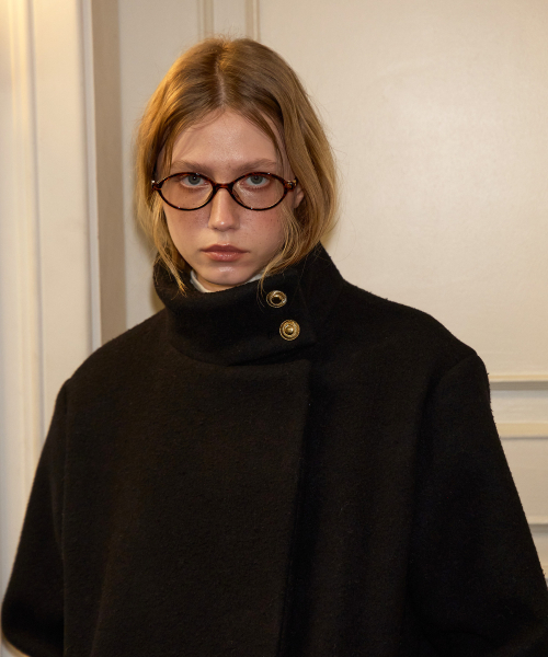 High Neck Classic пальто_ черный