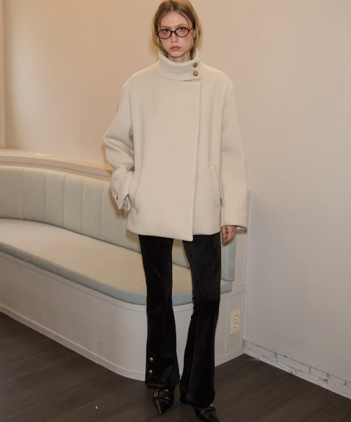 High Neck Classic пальто_ Ivory