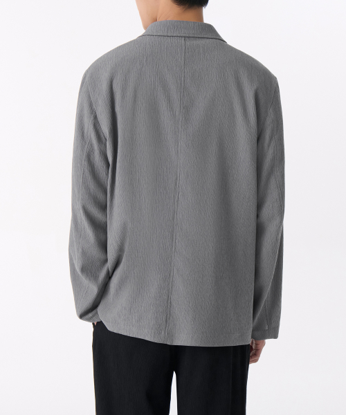 Свободный жакет из жатой ткани Grey
