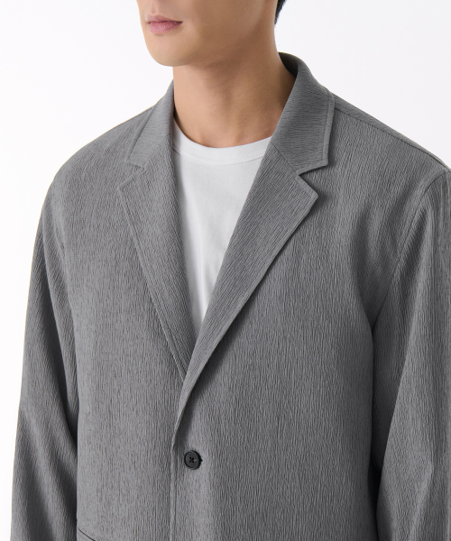 Свободный жакет из жатой ткани Grey