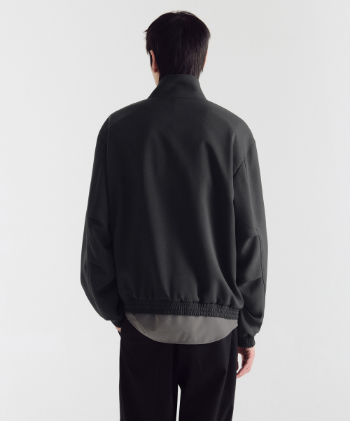 Блузон из крепа с высоким горлом (Dark Gray)