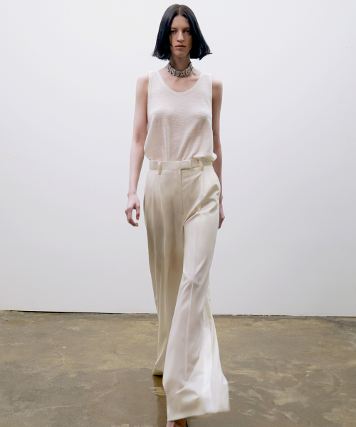 Шерстяные брюки смокинг wide [White(UNISEX)]_UTH-FP10
