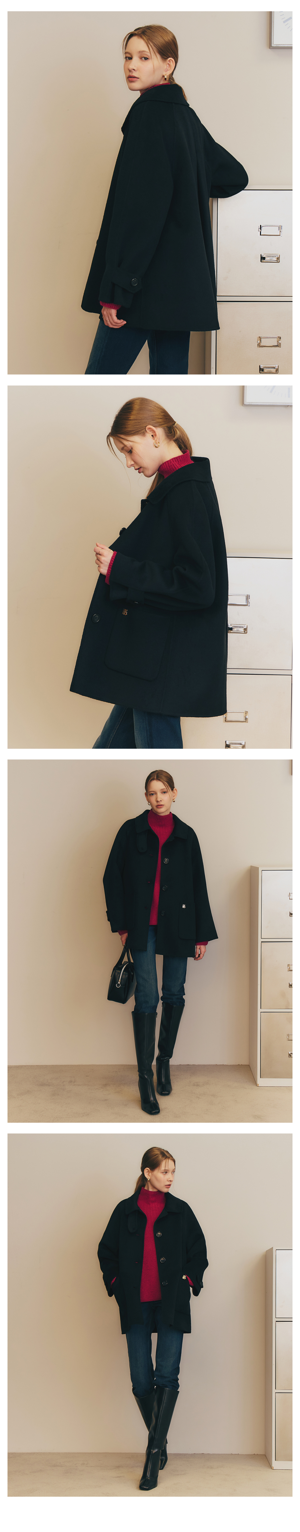 MUSINSA | ZERO STREET [4 colors] Handmade A-line wool half coat