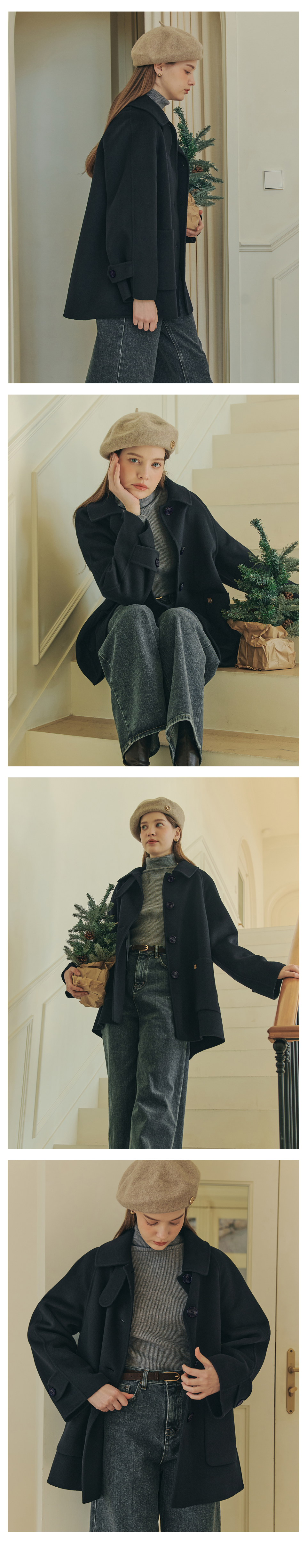 【新品未使用】LIDNM FINE WOOL MINIMAL HALF COAT MUSINSA | ZERO STREET [4 colors] Handmade A-line wool half coat