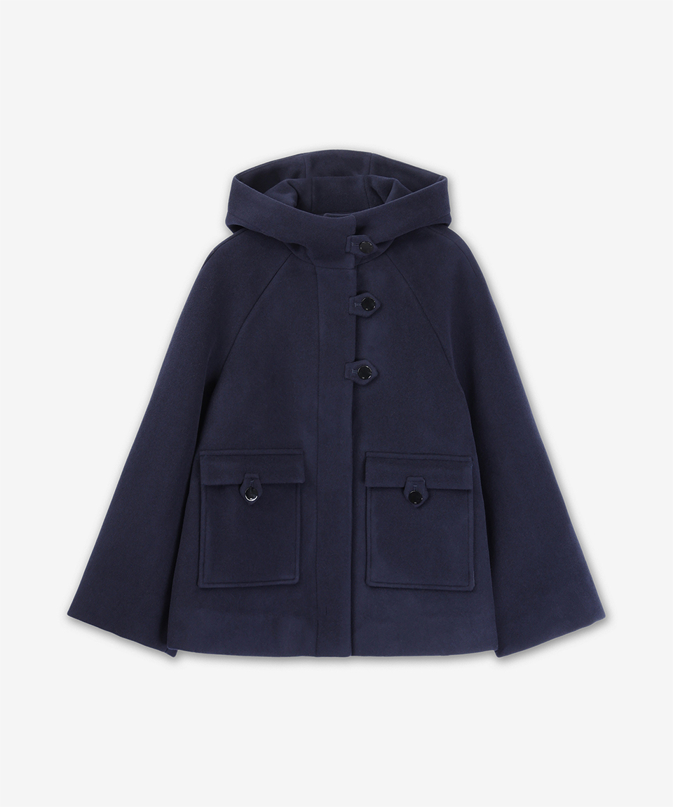 ★2024FW 新作★GANNI★Boiled Wool Sky Captain Sky Captain Boiled Wool Midi Jacket | GANNI