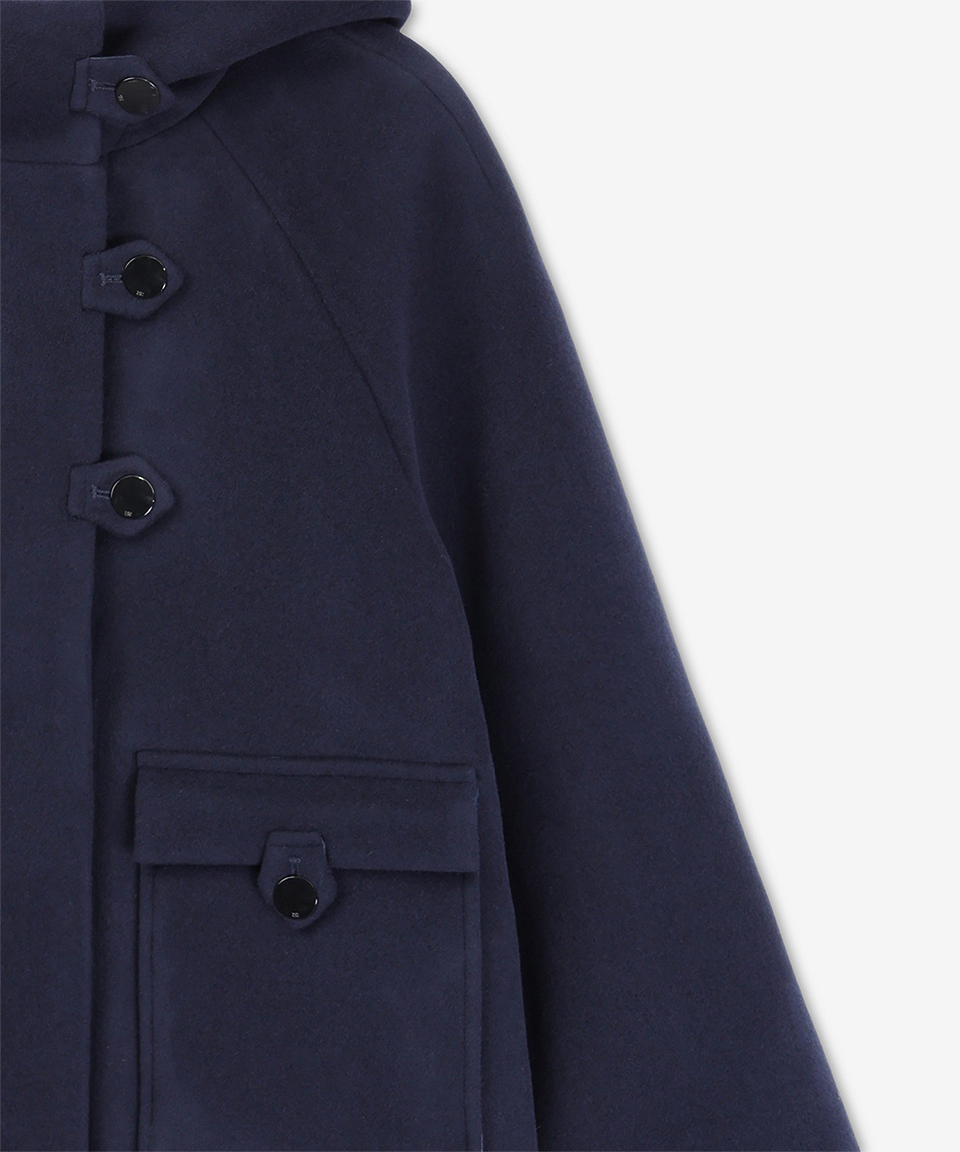 MUSINSA | GANNI Boiled Wool Midi Jacket - Sky Captain / F9712683