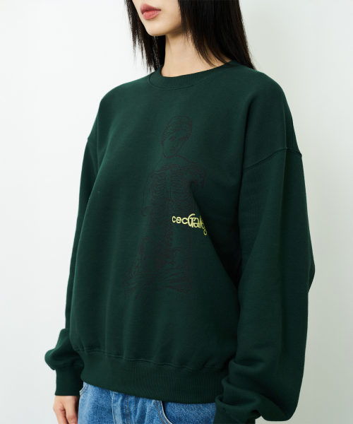 Свитшот CEC GALLERY GRAPHIC SWEATSHIRT (GREEN/с начесом)